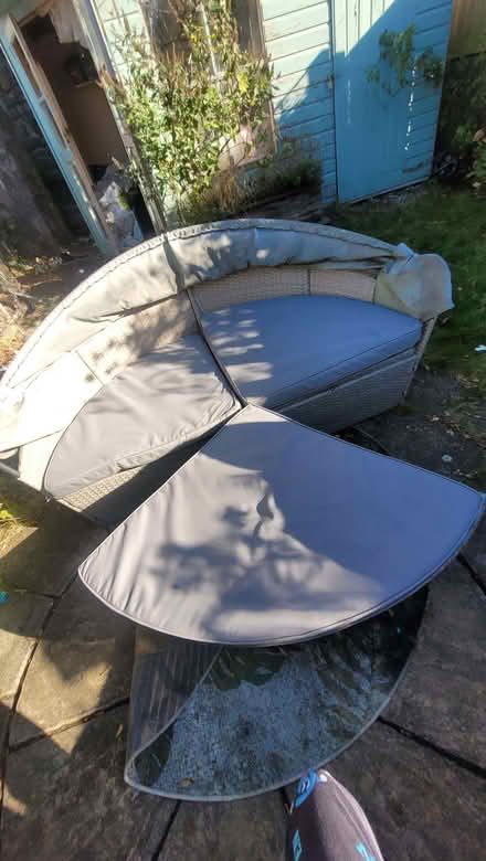 Photo of free Gardens sofa with cushions and stool/ table (Trinity EH5) #3
