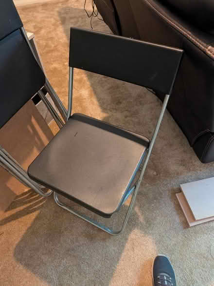 Photo of free 4 black silver folding IKEA chairs (Maidstone ME15) #1