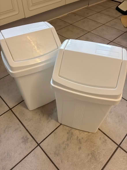 Photo of free Two plastic swing-lid dustbins (Great Boughton CH3) #1