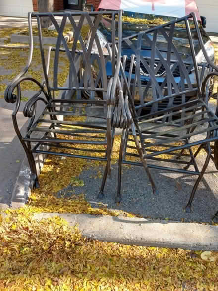 Photo of free Patio Chairs Metal & Pads (Near Woodroffe Ave. & Knoxdale) #1