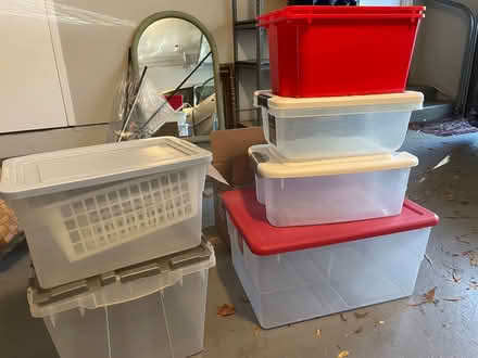 Photo of free Lots of plastic bins (Downtown Silver Spring) #1