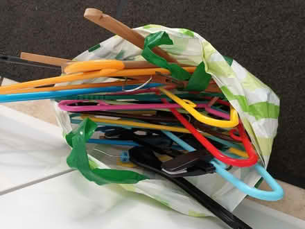 Photo of free wooden and plastic clothes hangers (Melksham) #4