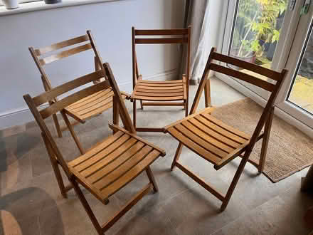 Photo of free Folding wooden chairs x4 (Levenshulme M19) #1