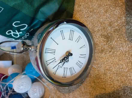 Photo of free Small tabletop silver clock (Maidstone ME15) #1