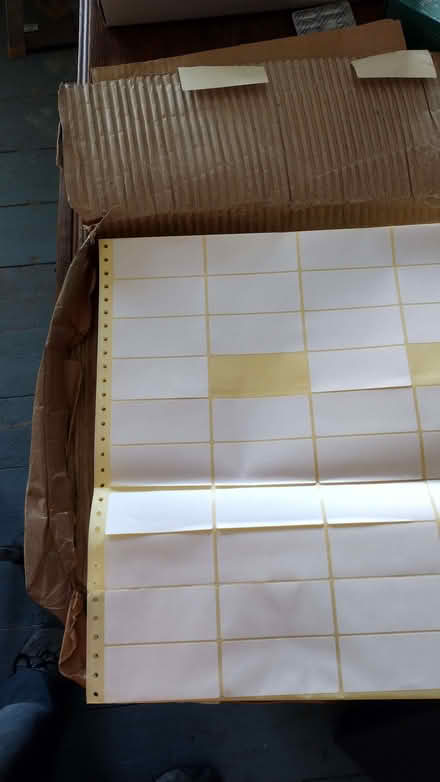 Photo of free STICKY LABELS - 3000 on perforated, continuous sheet (West Marina TN38) #2