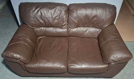 Photo of free Small brown leather 2 seat sofa (South Tonbridge TN9) #4