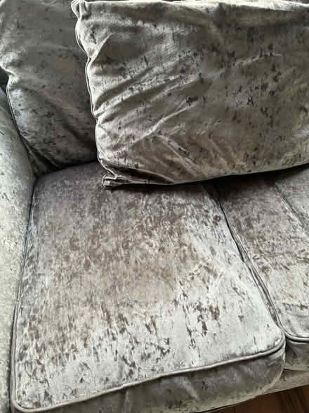 Photo of free Grey crushed velvet sofa (Cosham PO6) #4