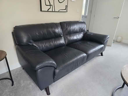 Photo of free Denim blue leather sofa (Arleston DE24) #1