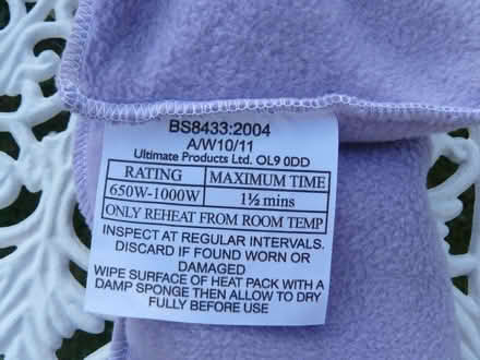 Photo of free Lilac colour fleece microwaveable heat pack Oblong/tube (Kempsey WR5) #2