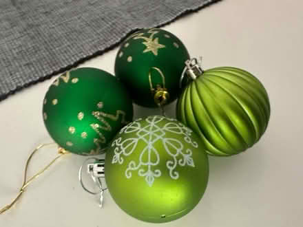 Photo of free 4 Green Christmas ornaments (Clinton Hill, Brooklyn) #1