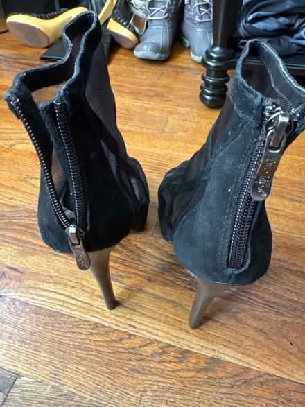 Photo of free Size 7.5 black mesh stilettos (Clason Point Bronx NY) #3