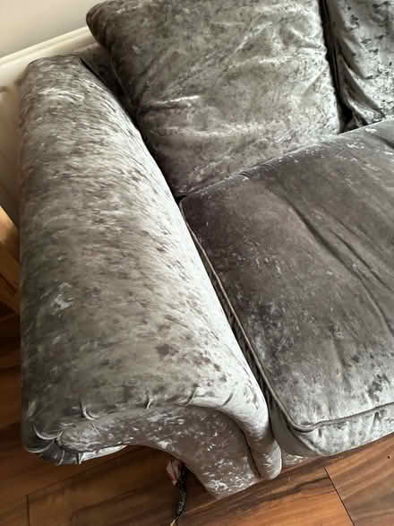 Photo of free Grey crushed velvet sofa (Cosham PO6) #2