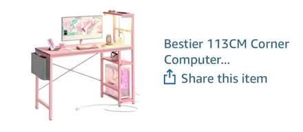 Photo of free Pink metal computer table (Old Woking GU22 9) #2
