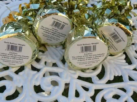 Photo of free 4 x balloon weights Gold tone metallic wrapped (Kempsey WR5) #3