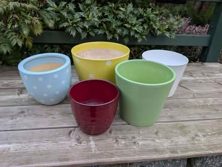Photo of free 5 ceramic house plant pots (Ifton Heath SY11) #1
