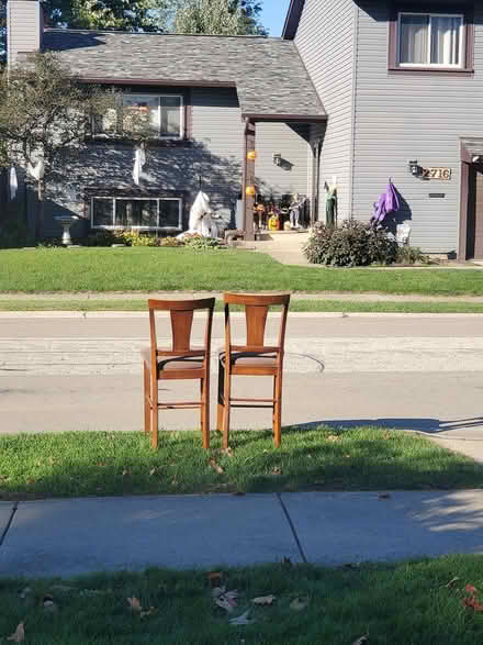 Photo of free Curb alert: 2 counter chairs (Woodridge downers grove) #1