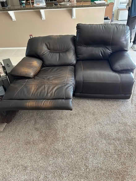 Photo of free Double reclining, leather couch (Firestone) #2
