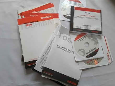 Photo of free Toshiba laptop manual, set up disks (HP13 near railway station) #1
