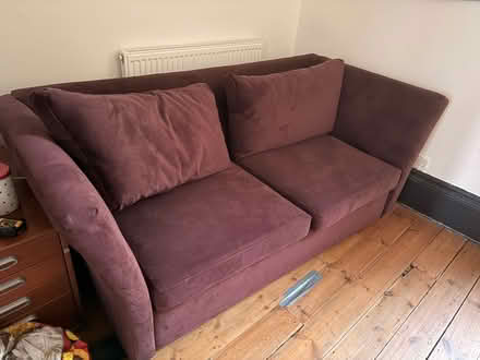 Photo of free Purple velvet sofa bed (Leytonstone E11) #1