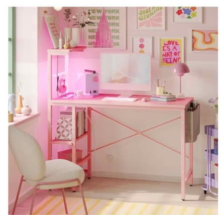 Photo of free Pink metal computer table (Old Woking GU22 9) #1