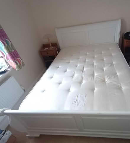 Photo of free King size sleigh bed and mattress. (Longstanton CB24) #1