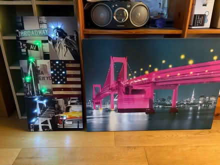 Photo of free Two New York Printed Canvas Pictures, one with lights (Broomfield ME17) #1