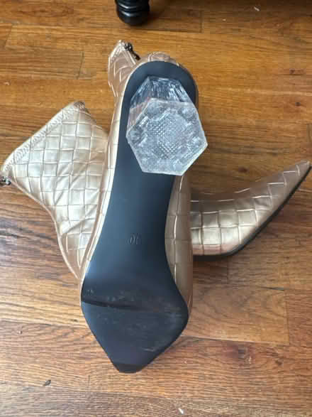 Photo of free Size 9 Gold Quilted Boots (Clason Point Bronx NY) #2
