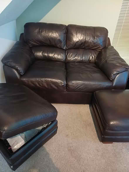 Photo of free 2 Seater Sofa and 2 footstools (bracknell RG12) #2
