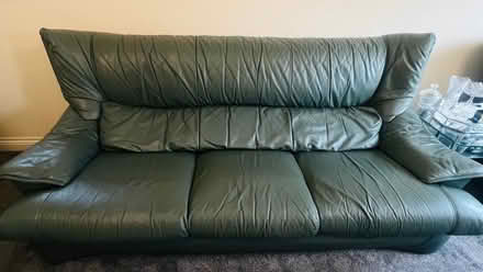 Photo of free Leather 3 seater sofa (Woodley RG6) #2