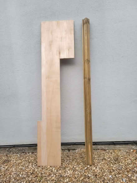 Photo of free Plywood offcut and fence post. (Cliddesden RG25) #1