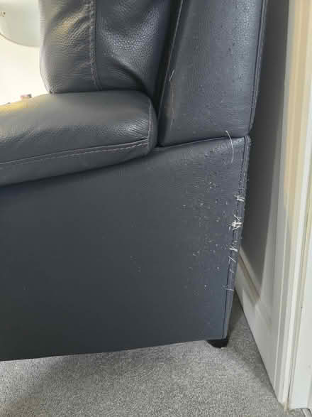 Photo of free Denim blue leather sofa (Arleston DE24) #2