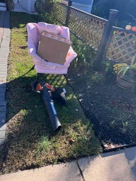 Photo of free Leaf blower, chair and box of misc (Fair Lawn, NJ) #1