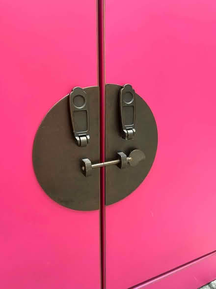 Photo of free Bright pink tiered step cupboard (Dollis Hill NW2) #4