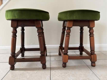 Photo of free Short bar stools (x2) Excellent condition. (Rumsam EX32) #1