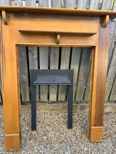 Photo of free Pine fire surround with insert (Harrogate HG2) #1
