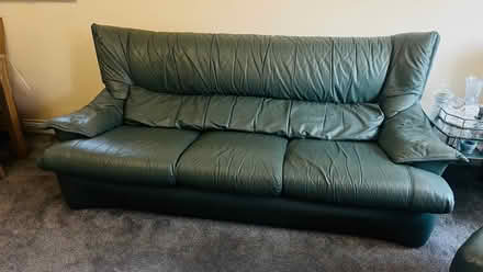 Photo of free Leather 3 seater sofa (Woodley RG6) #1
