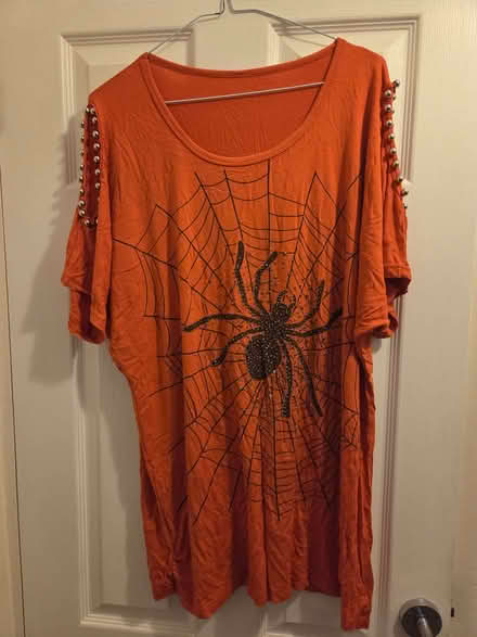 Photo of free Orange spider web top for halloween.No size label but large (Chelmsford CM2) #1