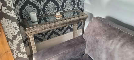 Photo of free Silver metal/glass table (Newark) #1