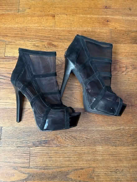 Photo of free Size 7.5 black mesh stilettos (Clason Point Bronx NY) #1