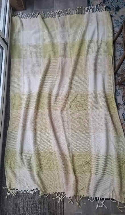 Photo of free Tasselled Laura Ashley blanket / throw (Boughton Monchelsea ME17) #2