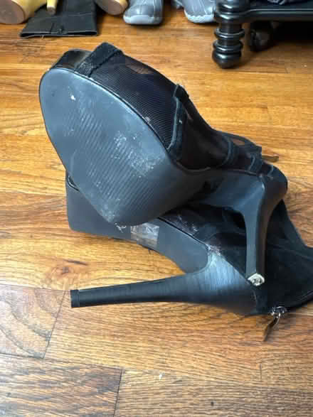 Photo of free Size 7.5 black mesh stilettos (Clason Point Bronx NY) #4