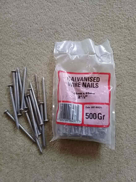 Photo of free Bag galvanized wire nails 2 1/2" (Earley RG6) #1