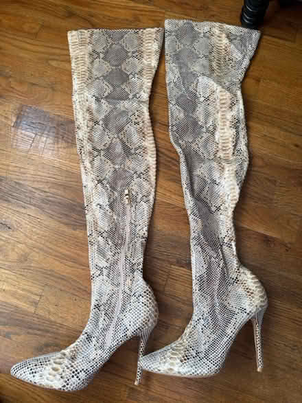 Photo of free Size 7.5 ThighHigh Snakeskin Boots (Clason Point Bronx NY) #1