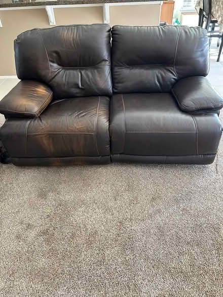 Photo of free Double reclining, leather couch (Firestone) #1