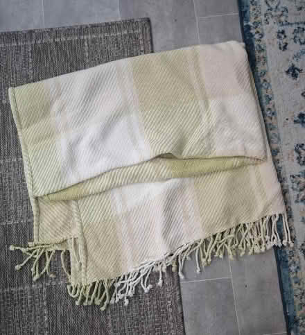 Photo of free Tasselled Laura Ashley blanket / throw (Boughton Monchelsea ME17) #1