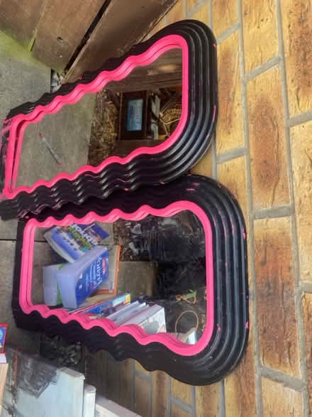 Photo of free 2 pink and black mirrors (Golborne WA3) #1