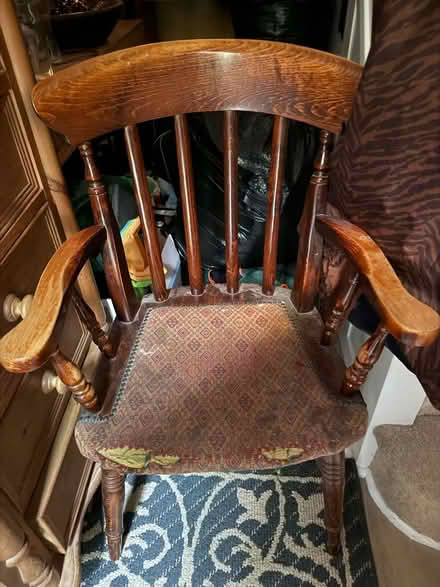 Photo of free Old oak pub chair (New Greens AL3) #1