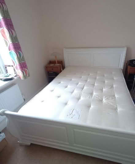 Photo of free King size sleigh bed and mattress. (Longstanton CB24) #2