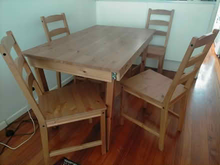 Photo of free Timber table & four chairs (Black Rock) #2