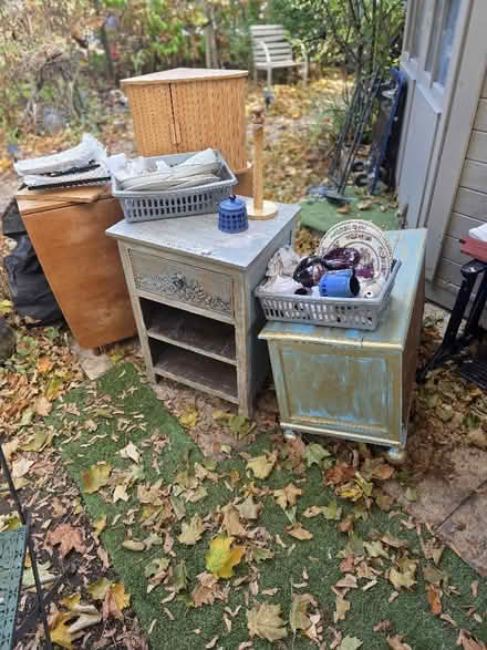 Photo of free Painted Side table with selves and drawer from the pier (Sutton Courtenay OX14) #2